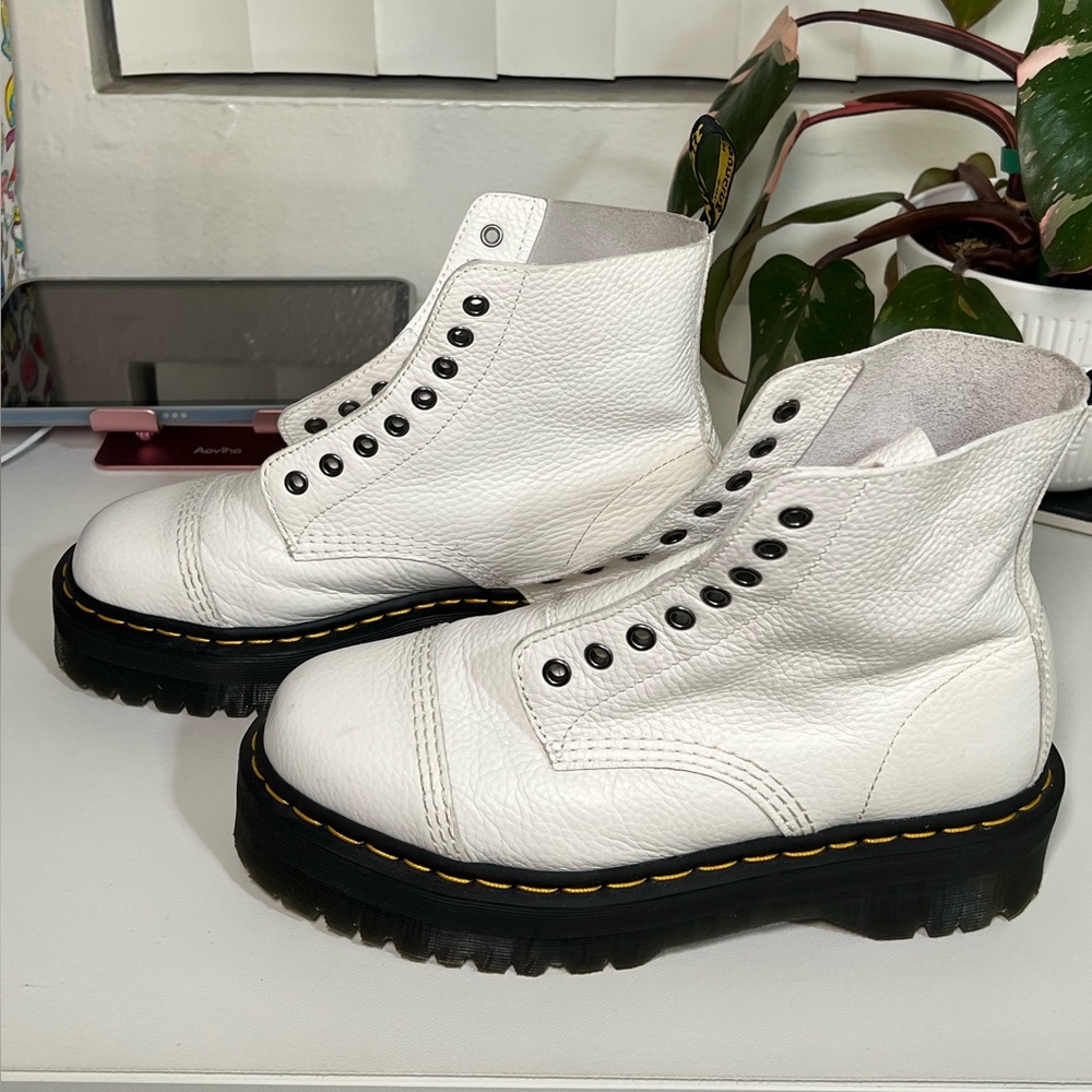 Dr. Martens White Combat Boots - Picture 15 of 16